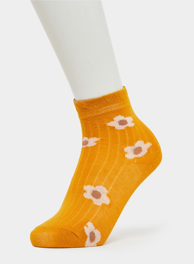 Styli Pack of 5 - Girls Floral Patterned Cotton Socks - Image 3